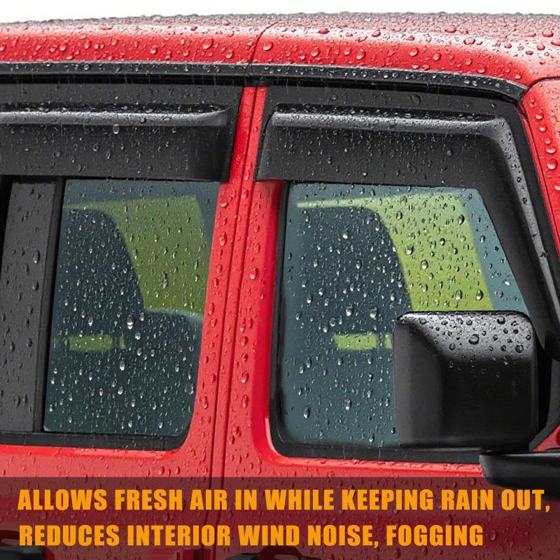 Darodcar Tape on Car Side Window Visors Vent Window Shade Fit 97-17 Ford Expedition, Sun Rain Guards Wind Deflectors 94233, 4-Piece Set - Image 5